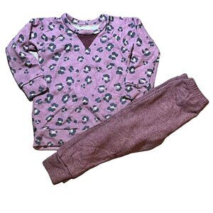 Lulu + Roo Leopard Crew Sweatshirt & Joggers Set 2T